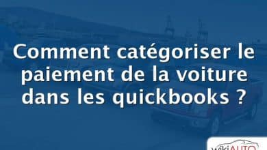 Comment catégoriser le paiement de la voiture dans les quickbooks ?